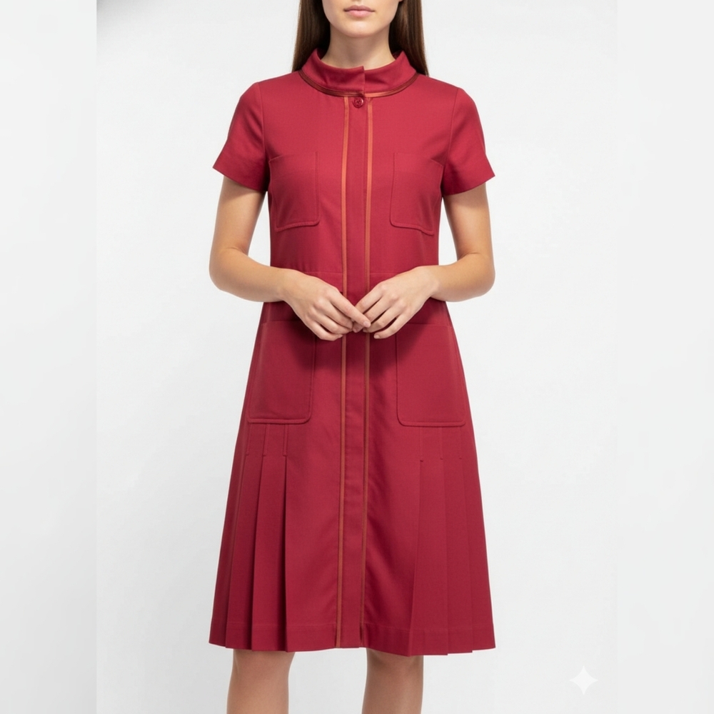 Luca Luca Brick red Short Sleeves Pocket Dress - IT 42/ US 8